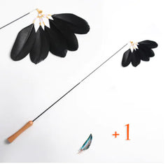 Wooden Cat Teaser Wand - Retractable Cat Toy