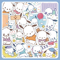 64 PCS Sanrio Waterproof Stickers - Pacha Dog & Puppy