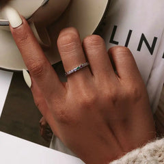 S925 Silver Colorful Zircon Rainbow Ring for Women